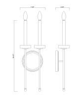 Two Light Wall Sconce by Z-Lite - Gaultier Collection, Matte Black + Modern Gold Finish - 6100-2S-MB
