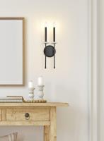Two Light Wall Sconce by Z-Lite - Gaultier Collection, Matte Black + Modern Gold Finish - 6100-2S-MB