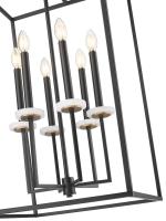 Six Light Chandelier by Z-Lite - Gaultier Collection, Matte Black + Modern Gold Finish - 6100-32MB