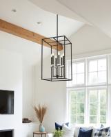Six Light Chandelier by Z-Lite - Gaultier Collection, Matte Black + Modern Gold Finish - 6100-32MB