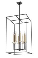 Eight Light Chandelier by Z-Lite - Gaultier Collection, Matte Black + Modern Gold Finish - 6100-44MB