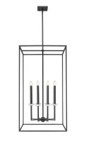 Eight Light Chandelier by Z-Lite - Gaultier Collection, Matte Black + Modern Gold Finish - 6100-44MB