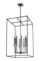 Eight Light Chandelier by Z-Lite - Gaultier Collection, Matte Black + Modern Gold Finish - 6100-44MB