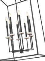 Eight Light Chandelier by Z-Lite - Gaultier Collection, Matte Black + Modern Gold Finish - 6100-44MB