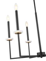 Six Light Chandelier by Z-Lite - Gaultier Collection, Matte Black + Modern Gold Finish - 6100-6MB