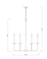 Six Light Chandelier by Z-Lite - Gaultier Collection, Matte Black + Modern Gold Finish - 6100-6MB