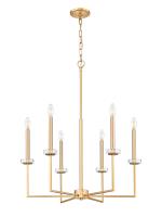 Six Light Chandelier by Z-Lite - Gaultier Collection, Modern Gold Finish - 6100-6MGLD