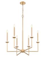 Six Light Chandelier by Z-Lite - Gaultier Collection, Modern Gold Finish - 6100-6MGLD