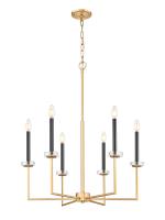 Six Light Chandelier by Z-Lite - Gaultier Collection, Modern Gold Finish - 6100-6MGLD