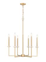 Six Light Chandelier by Z-Lite - Gaultier Collection, Modern Gold Finish - 6100-6MGLD