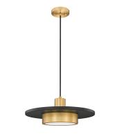LED Pendant by Z-Lite - Ludo Collection, Matte Black + Modern Gold Finish - 829P16-MB-MGLD-LED