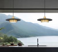 LED Pendant by Z-Lite - Ludo Collection, Matte Black + Modern Gold Finish - 829P16-MB-MGLD-LED
