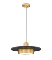 LED Pendant by Z-Lite - Ludo Collection, Matte Black + Modern Gold Finish - 829P16-MB-MGLD-LED