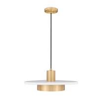 LED Pendant by Z-Lite - Ludo Collection, Matte White + Modern Gold Finish - 829P16-MW-MGLD-LED