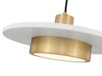 LED Pendant by Z-Lite - Ludo Collection, Matte White + Modern Gold Finish - 829P16-MW-MGLD-LED