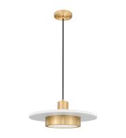 LED Pendant by Z-Lite - Ludo Collection, Matte White + Modern Gold Finish - 829P16-MW-MGLD-LED