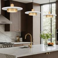 LED Pendant by Z-Lite - Ludo Collection, Matte White + Modern Gold Finish - 829P16-MW-MGLD-LED