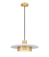LED Pendant by Z-Lite - Ludo Collection, Matte White + Modern Gold Finish - 829P16-MW-MGLD-LED