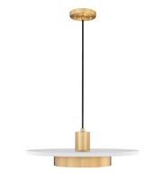 LED Pendant by Z-Lite - Ludo Collection, Matte White + Modern Gold Finish - 829P20-MW-MGLD-LED