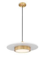 LED Pendant by Z-Lite - Ludo Collection, Matte White + Modern Gold Finish - 829P20-MW-MGLD-LED