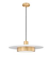 LED Pendant by Z-Lite - Ludo Collection, Matte White + Modern Gold Finish - 829P20-MW-MGLD-LED