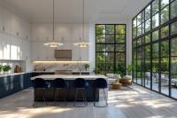 LED Pendant by Z-Lite - Ludo Collection, Matte White + Modern Gold Finish - 829P20-MW-MGLD-LED