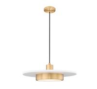 LED Pendant by Z-Lite - Ludo Collection, Matte White + Modern Gold Finish - 829P20-MW-MGLD-LED