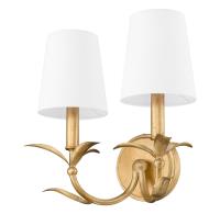 Two Light Wall Sconce by Z-Lite - Aslin Collection, Gold Leaf Finish - 830-2S-GLF