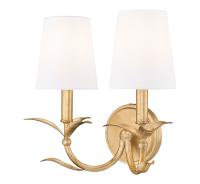 Two Light Wall Sconce by Z-Lite - Aslin Collection, Gold Leaf Finish - 830-2S-GLF