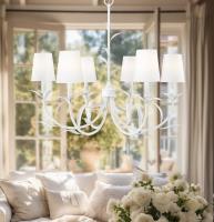 Six Light Chandelier by Z-Lite - Aslin Collection, Textured White Finish - 830-31TXWH