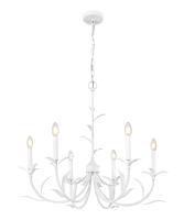 Six Light Chandelier by Z-Lite - Aslin Collection, Textured White Finish - 830-31TXWH