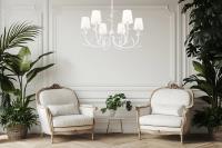 Six Light Chandelier by Z-Lite - Aslin Collection, Textured White Finish - 830-31TXWH