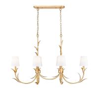 Six Light Linear Chandelier by Z-Lite - Aslin Collection, Gold Leaf Finish - 830-44L-GLF