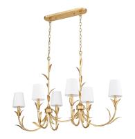 Six Light Linear Chandelier by Z-Lite - Aslin Collection, Gold Leaf Finish - 830-44L-GLF