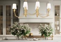 Six Light Linear Chandelier by Z-Lite - Aslin Collection, Gold Leaf Finish - 830-44L-GLF