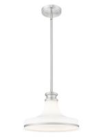 One Light Pendant by Z-Lite - Reznor Collection, Brushed Nickel Finish - 831P12-BN