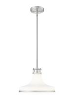 One Light Pendant by Z-Lite - Reznor Collection, Brushed Nickel Finish - 831P12-BN