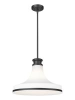 One Light Pendant by Z-Lite - Reznor Collection, Matte Black Finish - 831P18-MB