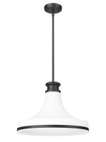 One Light Pendant by Z-Lite - Reznor Collection, Matte Black Finish - 831P18-MB