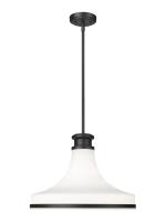 One Light Pendant by Z-Lite - Reznor Collection, Matte Black Finish - 831P18-MB
