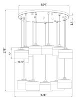 LED Chandelier by Z-Lite - Renaud Collection, Matte Black Finish - 827P6-11R-MB-LED