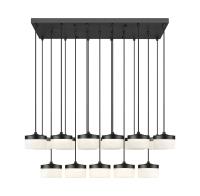 LED Linear Chandelier by Z-Lite - Renaud Collection, Matte Black Finish - 827P6-17L-MB-LED