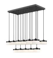 LED Linear Chandelier by Z-Lite - Renaud Collection, Matte Black Finish - 827P6-17L-MB-LED