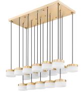 LED Linear Chandelier by Z-Lite - Renaud Collection, Modern Gold Finish - 827P6-17L-MGLD-LED