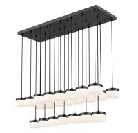 LED Linear Chandelier by Z-Lite - Renaud Collection, Matte Black Finish - 827P6-23L-MB-LED