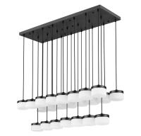 LED Linear Chandelier by Z-Lite - Renaud Collection, Matte Black Finish - 827P6-23L-MB-LED