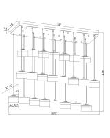 LED Linear Chandelier by Z-Lite - Renaud Collection, Matte Black Finish - 827P6-23L-MB-LED