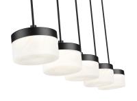 LED Linear Chandelier by Z-Lite - Renaud Collection, Matte Black Finish - 827P6-5L-MB-LED