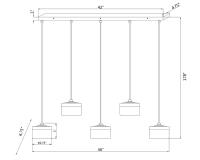 LED Linear Chandelier by Z-Lite - Renaud Collection, Matte Black Finish - 827P6-5L-MB-LED