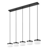 LED Linear Chandelier by Z-Lite - Renaud Collection, Matte Black Finish - 827P6-5L-MB-LED